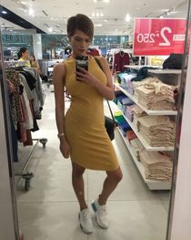 Young teen girl showing